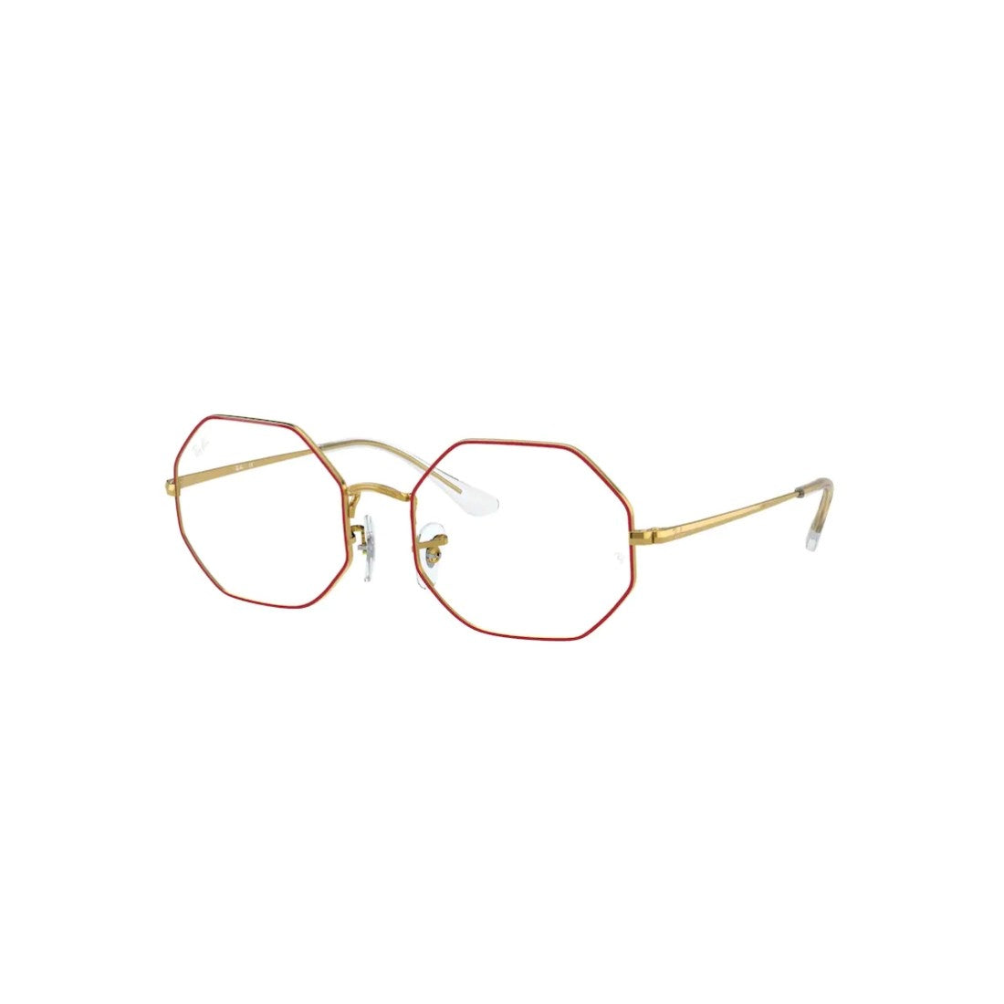 Óculos de Grau Ray-Ban Octagon 0RX1972V 3106 54 Metal Dourado e Vermelho Ray-Ban