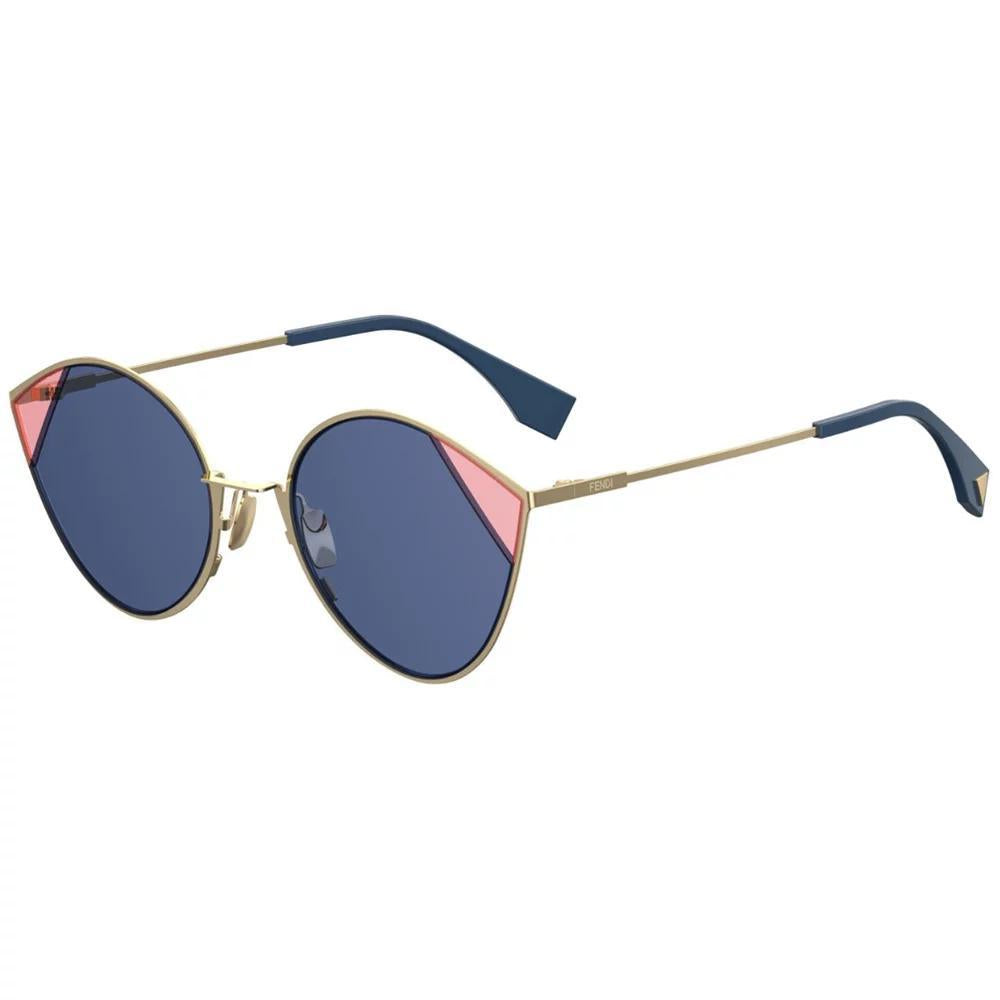 Óculos Fendi Cut Eye Ff0341/S Lks Ku 60 Dourado Rosa/Azul otica-vision-care