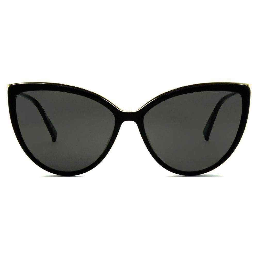 Max Mara Mm Classy Vi 807 Ir 59 Preto-Dourado/Cinza Gatinho - Ótica Vision Care