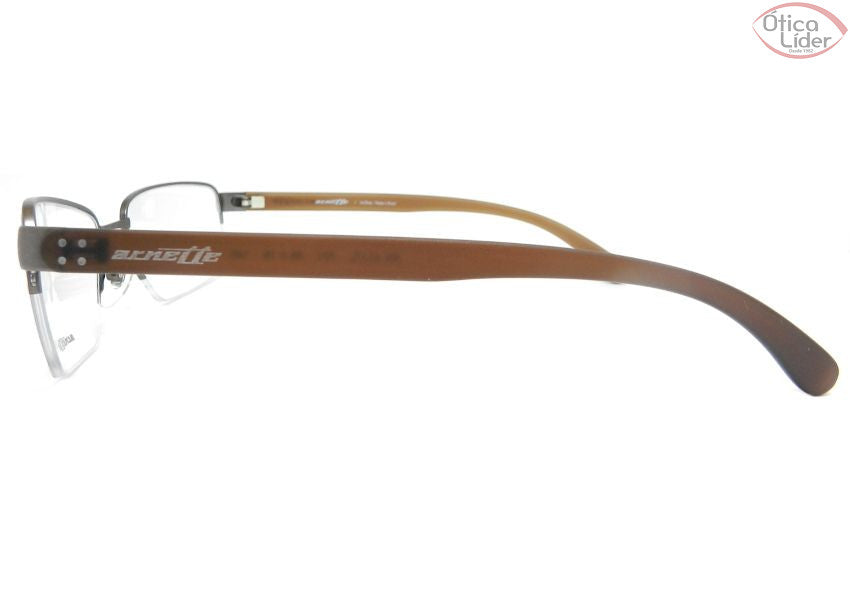 Óculos de Grau Arnette AN6117l 701 55 fny Metal Chumbo / Acetato Marrom Arnette