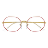 Óculos de Grau Ray-Ban Octagon 0RX1972V 3106 54 Metal Dourado e Vermelho