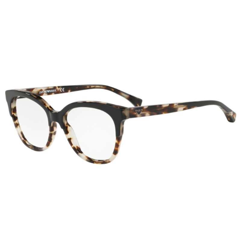 Óculos de Grau Emporio Armani EA 3136 - 5698 53 Top Black On Grey Havana Empório Armani