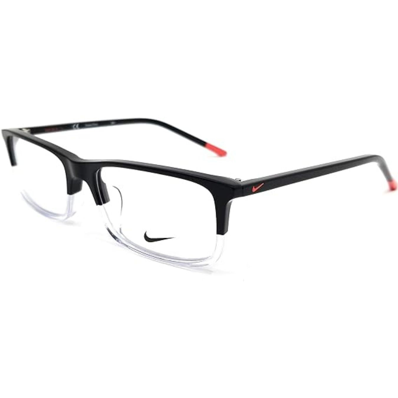 Óculos de Grau Nike 7252 017 55 - Preto/Transparente/Laranja - Ótica Vision Care