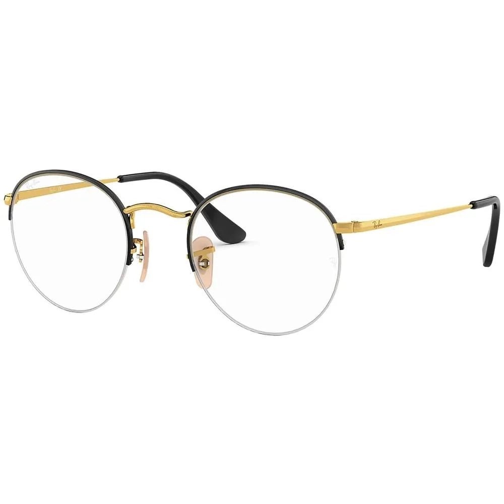 Óculos de Grau Ray - Ban Round Gaze RB3947VL 2946 51 - Preto / Dourado - Ótica Vision Care