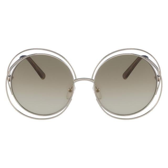 Óculos De Sol Metal Chloé Carlina Ce114S - Prateado - Ótica Vision Care