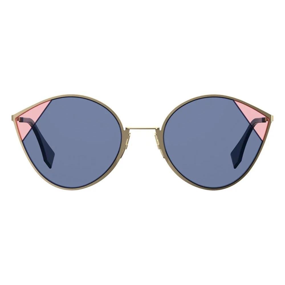 Óculos Fendi Cut Eye Ff0341/S Lks Ku 60 Dourado Rosa/Azul - Ótica Vision Care